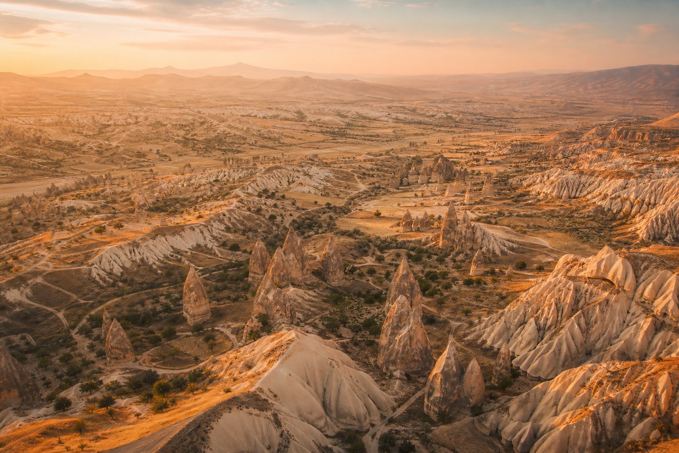 Göreme vadisi peri bacaları manzarası