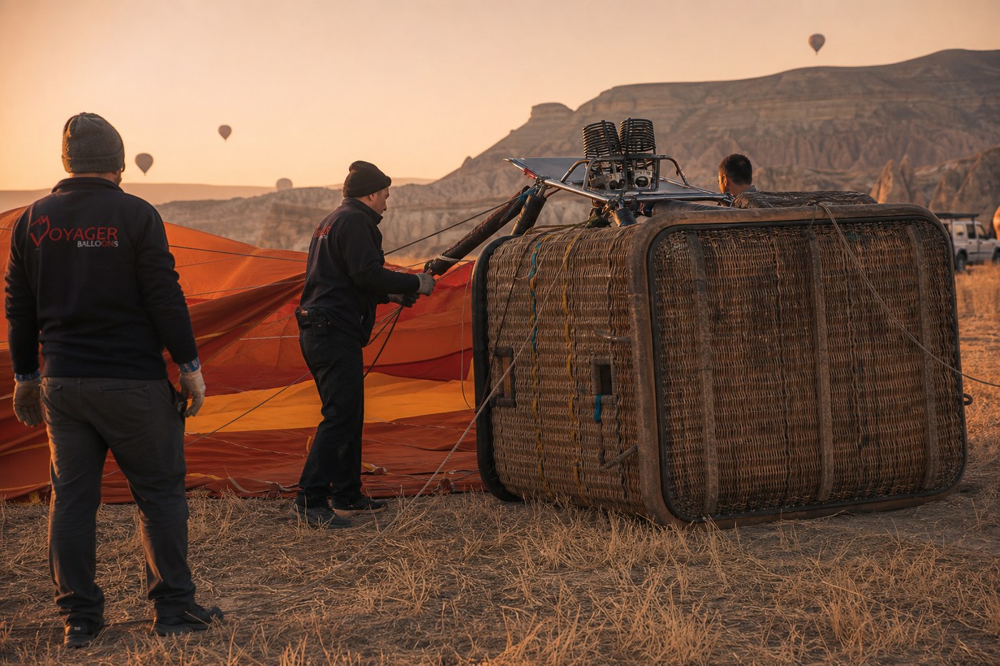 Balon sepeti hazırlık alanı